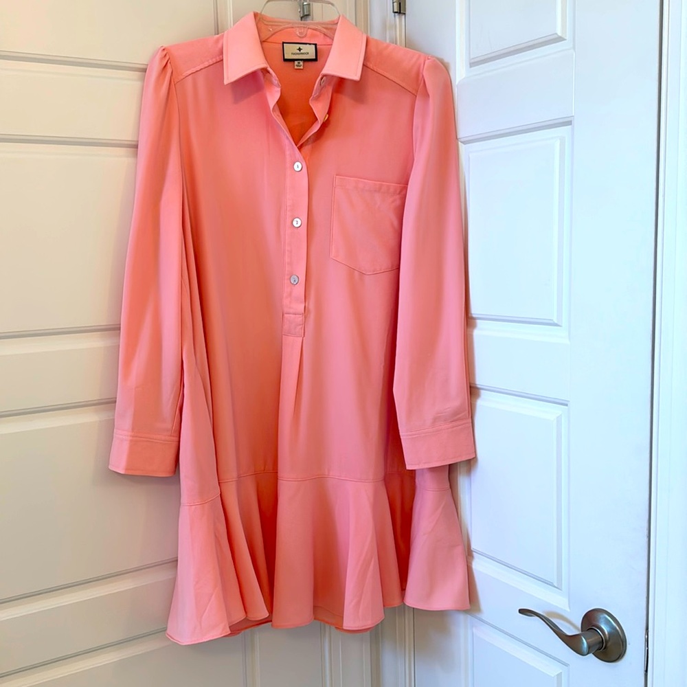 NWOT….Tuckernuck Callahan LIGHT PINK Shirt Dress Drop Waist Pockets M